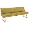 SITZBANK in Holz, Leder Hellgrün, Wildeiche  - Wildeiche/Eichefarben, Design, Leder/Holz (214/88/66cm) - Koinor