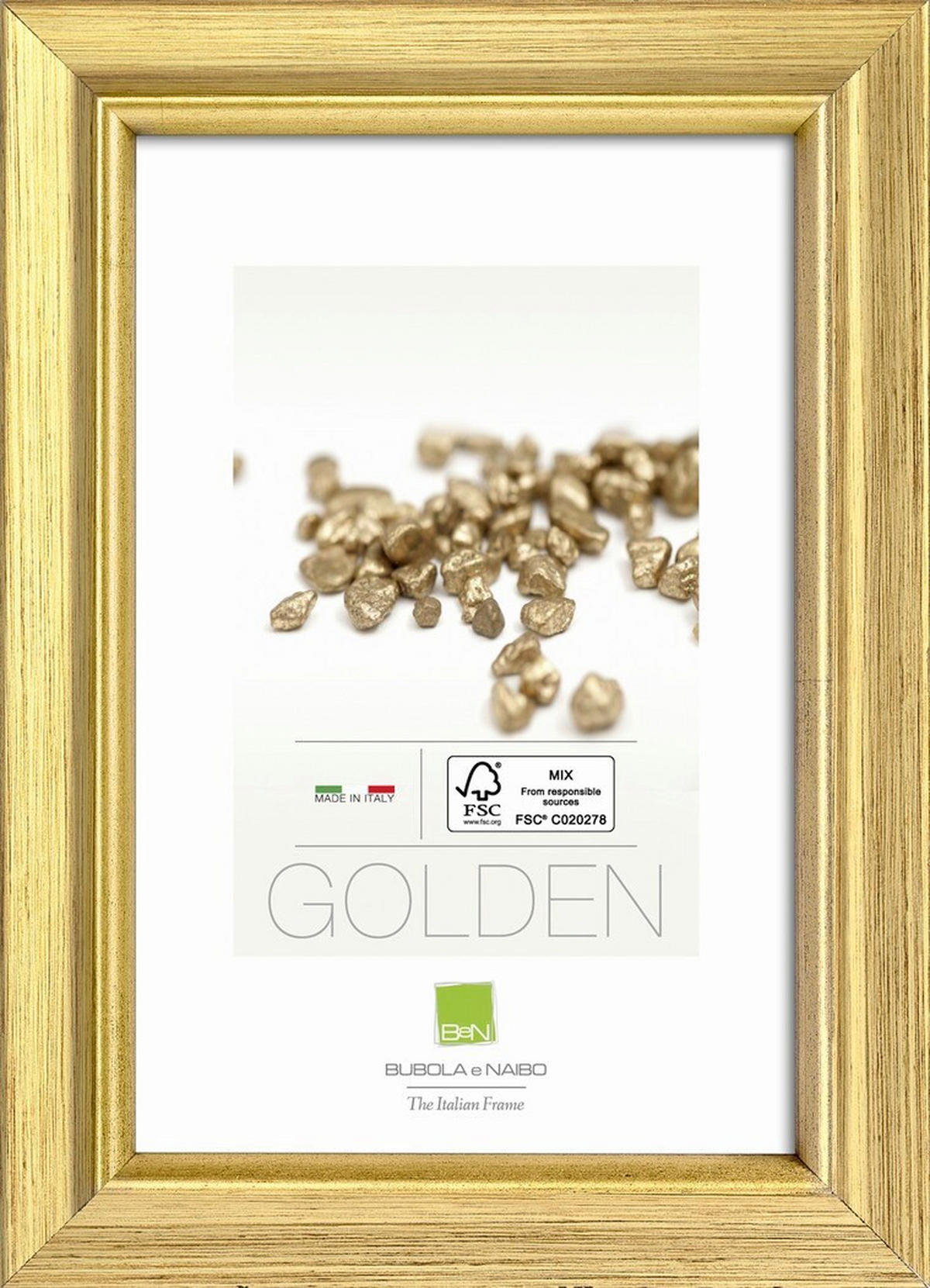 RAHMEN  - Goldfarben, Basics, Glas/Holz (42,6cm)