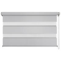 DOPPELROLLO  halbtransparent  140/160 cm    - Weiß/Grau, Basics, Textil (140/160cm)