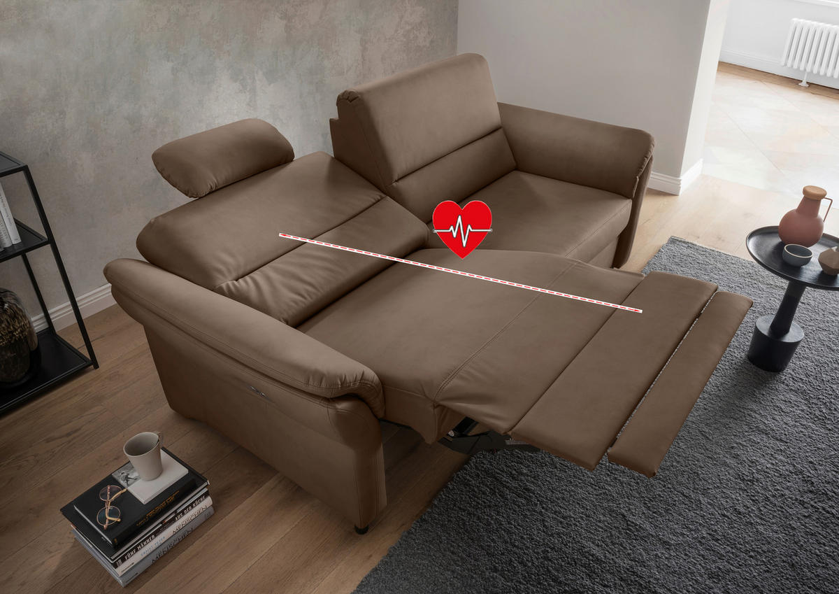 3-SITZER-SOFA in Lederlook Braun  - Schwarz/Braun, MODERN, Holz/Textil (192/90/89cm) - Livetastic