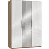 DREHTÜRENSCHRANK in Weiss, Eichefarben  - Chromfarben/Weiss, Modern, Glas/Holzwerkstoff (150/216/58cm) - MID.YOU