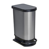 ABFALLEIMER 50 l  Kunststoff  - Silberfarben, Basics, Kunststoff (44/29/67cm) - Rotho