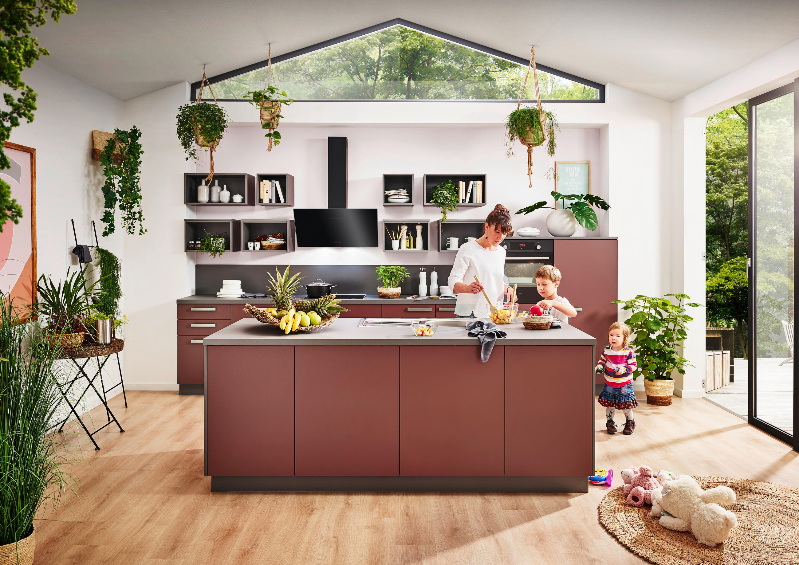 EINBAUKÜCHE MANHATTAN UNI  - Rot, Design, Holzwerkstoff - Nolte Küchen