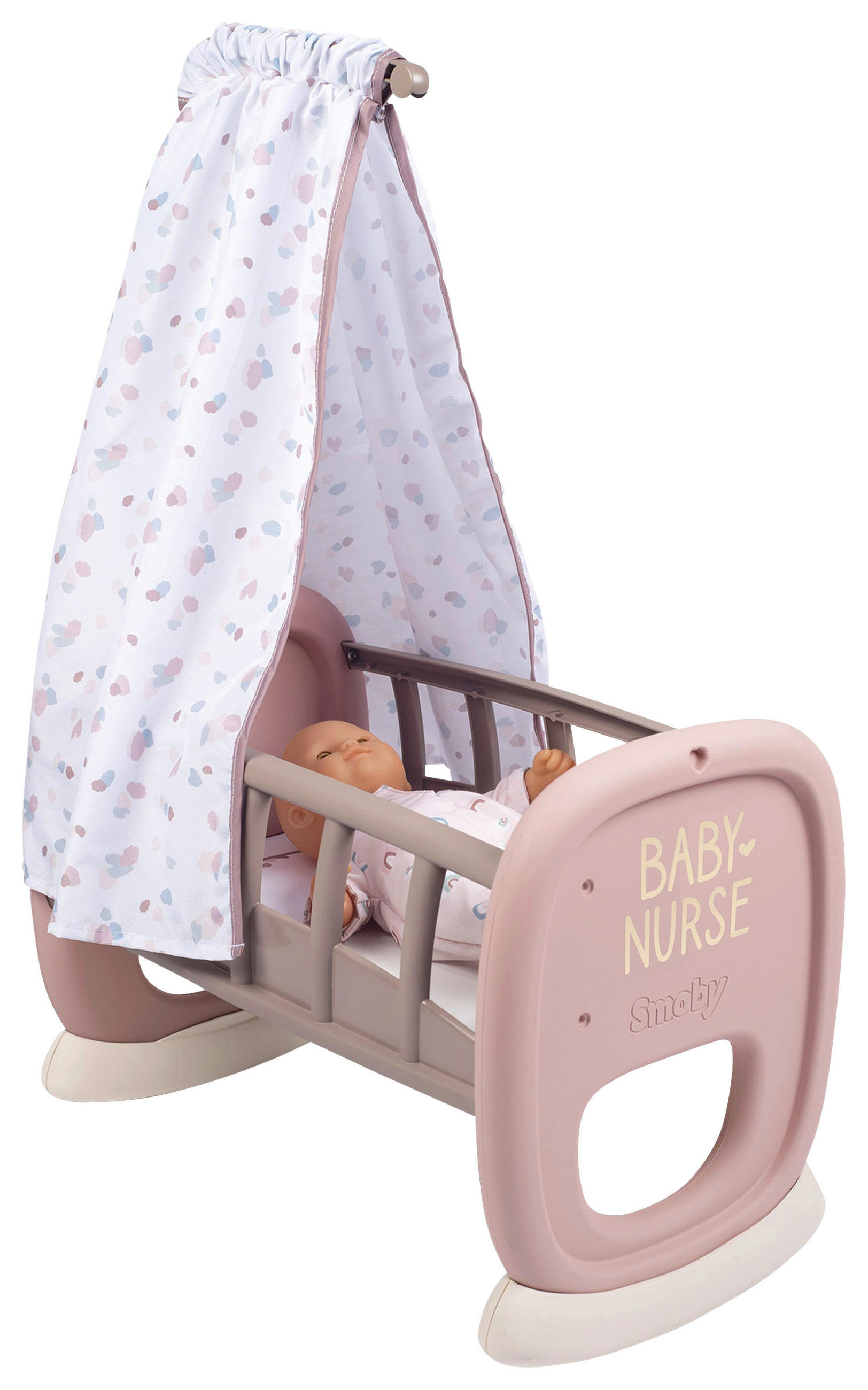 SMOBY KOLÍBKA PRO PANENKY - bílá/růžová, Basics, textil/plast (10,20/36,10/51,70cm) - Simba