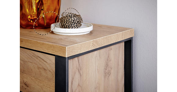 ECKSCHREIBTISCH 147/76/120 cm in Eichefarben - Eichefarben/Anthrazit, MODERN, Holzwerkstoff/Metall (147/76/120cm) - Novel