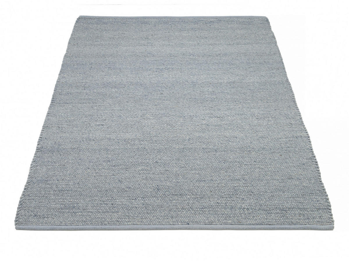 HANDWEBTEPPICH 250/350 cm Helsinki Blau, Grau  - Blau/Grau, Basics, Textil (250/350cm) - Linea Natura