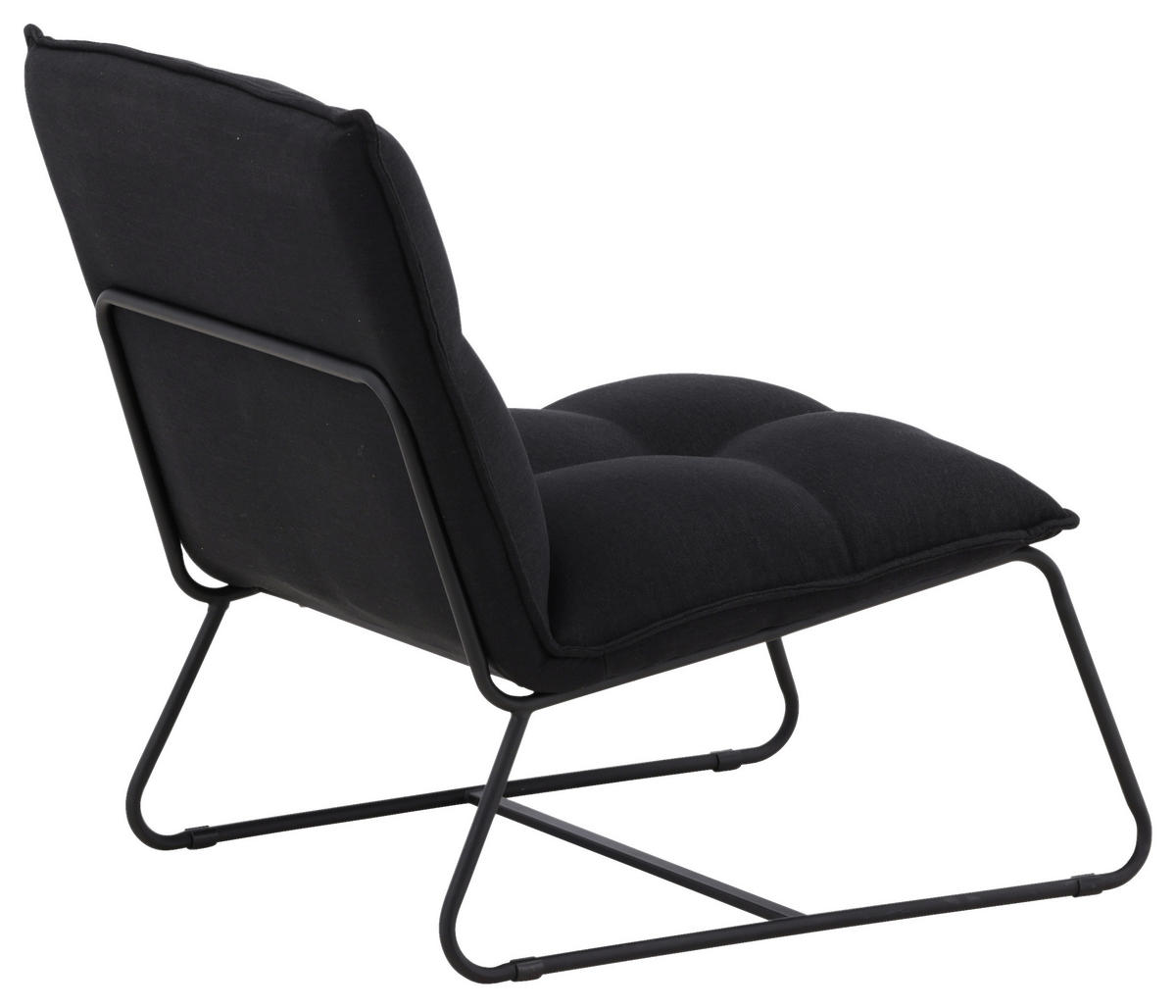 FÅTÖLJ i metall, textil svart  - svart, Design, metall/textil (62/78/83cm) - Livetastic