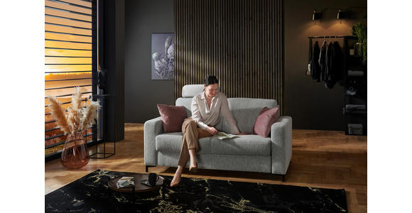 SCHLAFSOFA  in Webstoff Ecru  - Ecru/Schwarz, KONVENTIONELL, Textil/Metall (196/87/103cm) - Dieter Knoll