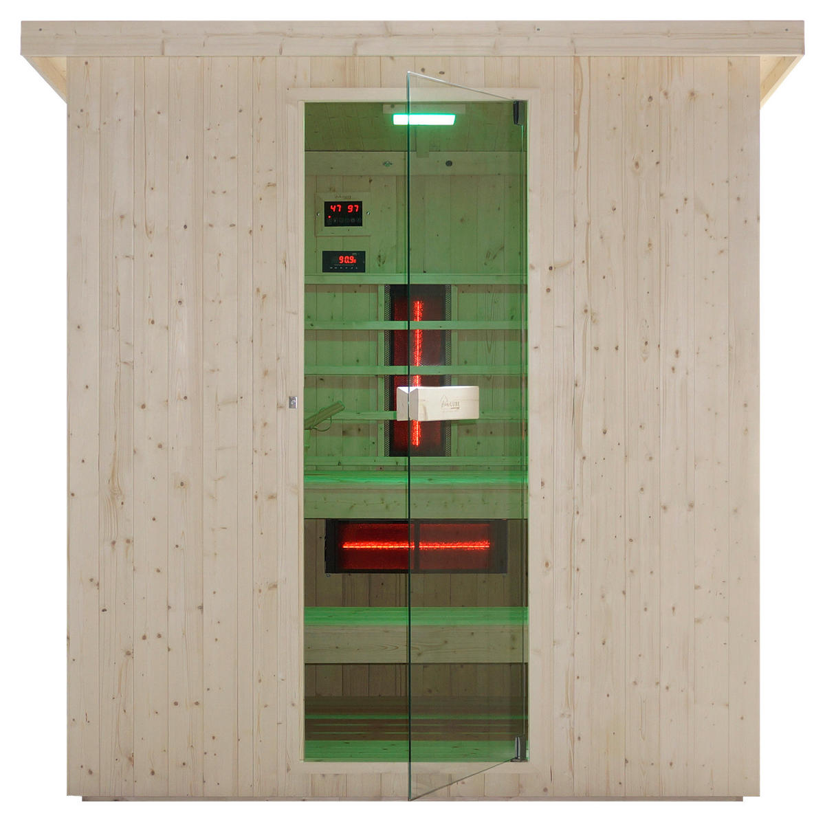 INFRAROTKABINE für 4-6 Personen Lahti  - Fichtefarben, KONVENTIONELL, Holz (198/181,5/202,2cm) - Sanotechnik