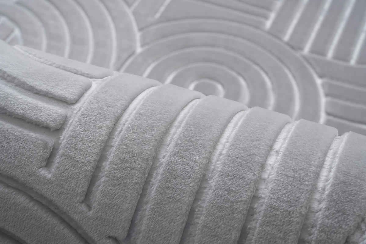 Covor Cu Țesătură Plată Calma  - argintiu, Basics, textil (120/160cm) - Kayoom