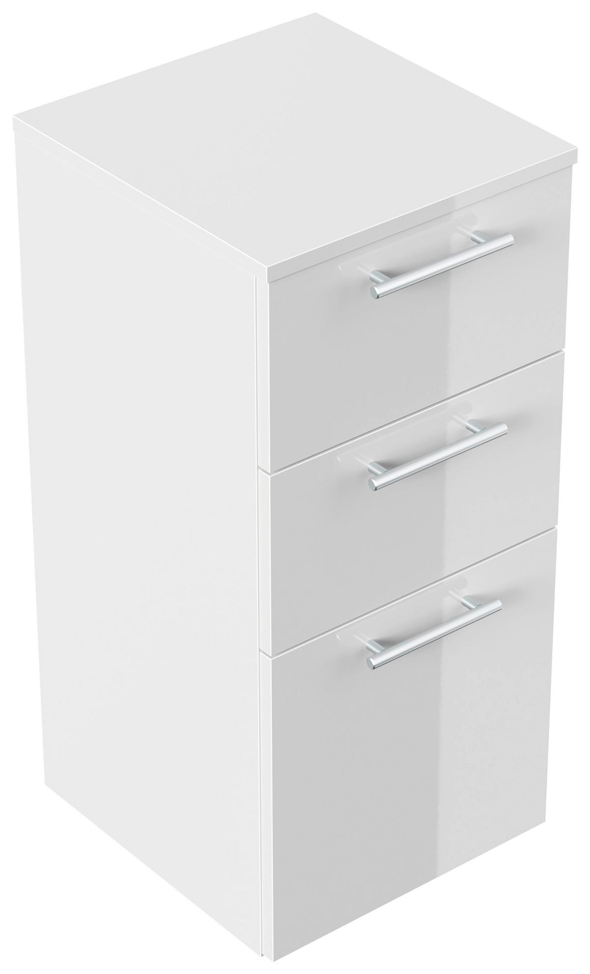MIDISCHRANK 35,2/75/36,8 cm  - Weiß Hochglanz, Basics, Holzwerkstoff/Metall (35,2/75/36,8cm) - MID.YOU