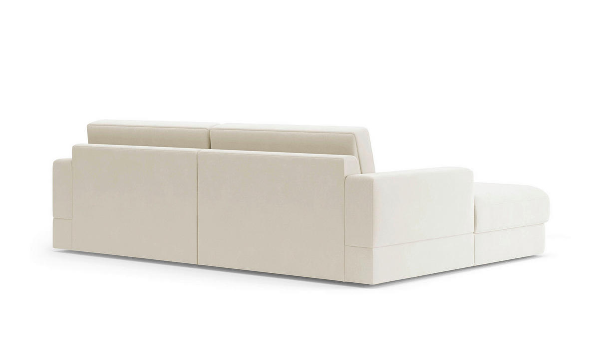 ECKSOFA FABIO E Elfenbein Mikrofaser  - Elfenbein/Schwarz, MODERN, Kunststoff/Textil (196/264cm) - Sit & More