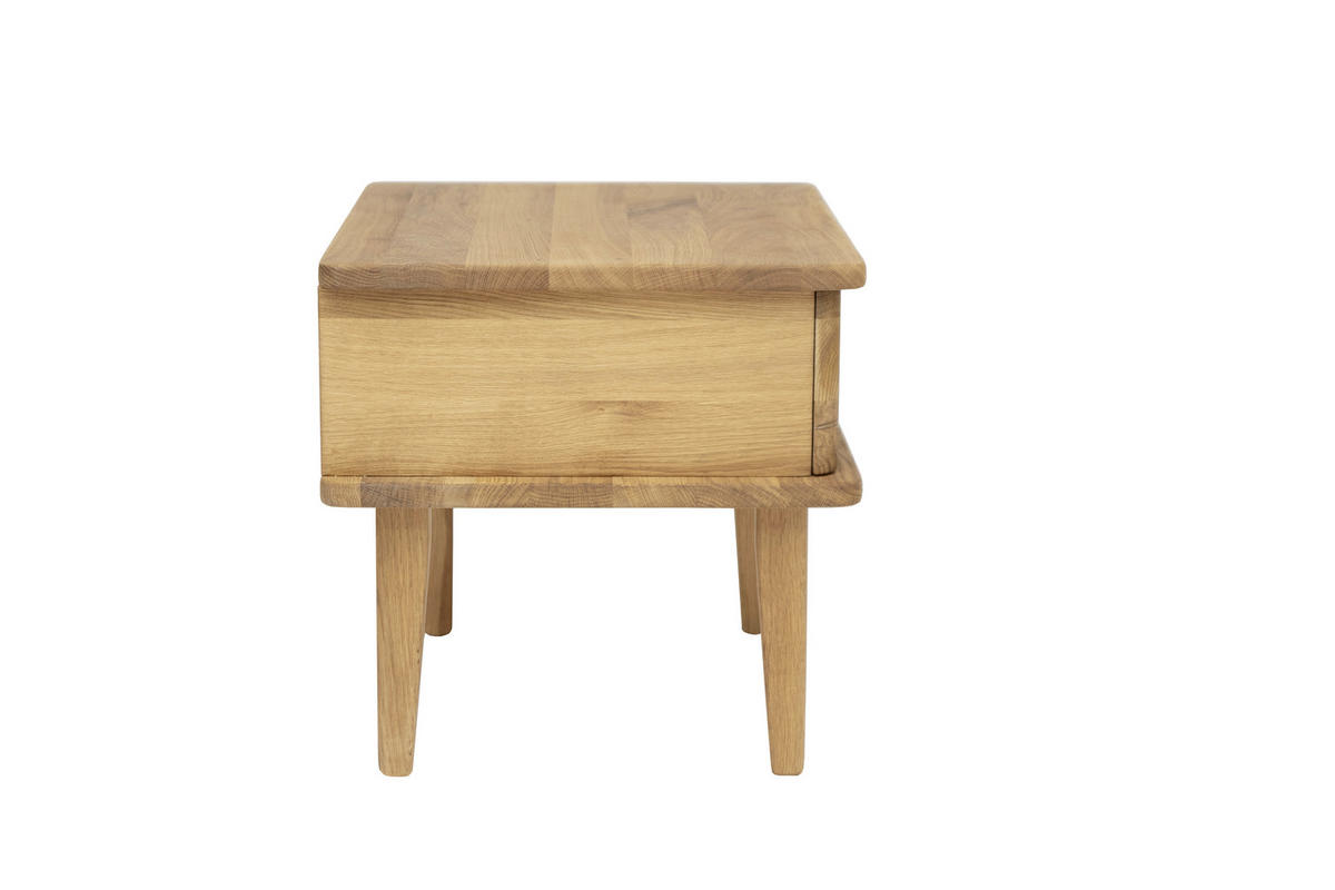 NACHTSCHRANK 50/42/41 cm Eiche massiv  - Eichefarben/Schwarz, Basics, Holz/Metall (50/42/41cm) - Chameo