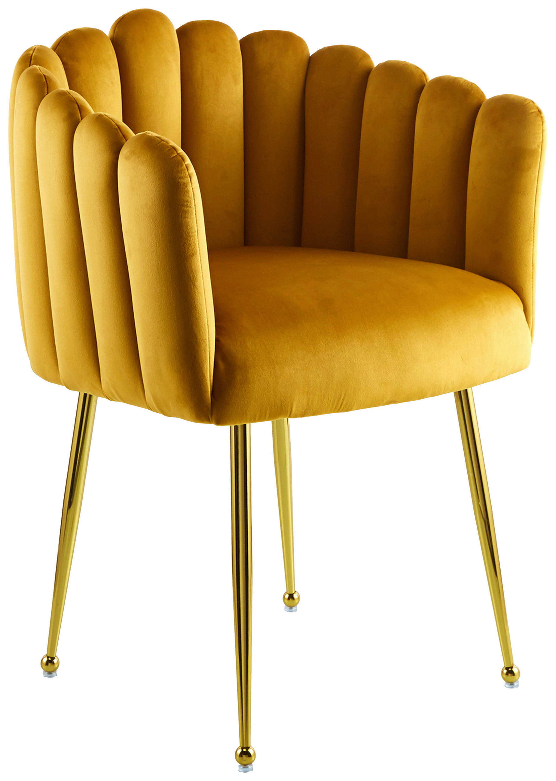 STOLIČKA S PODRÚČKAMI, zamat, oranžová - oranžová/zlatá, Modern, kov/textil (59/85/56cm) - MID.YOU