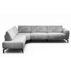ECKSOFA Cosy Hellgrau Samt  - Hellgrau/Schwarz, Design, Textil/Metall (213/296cm) - SENSOO