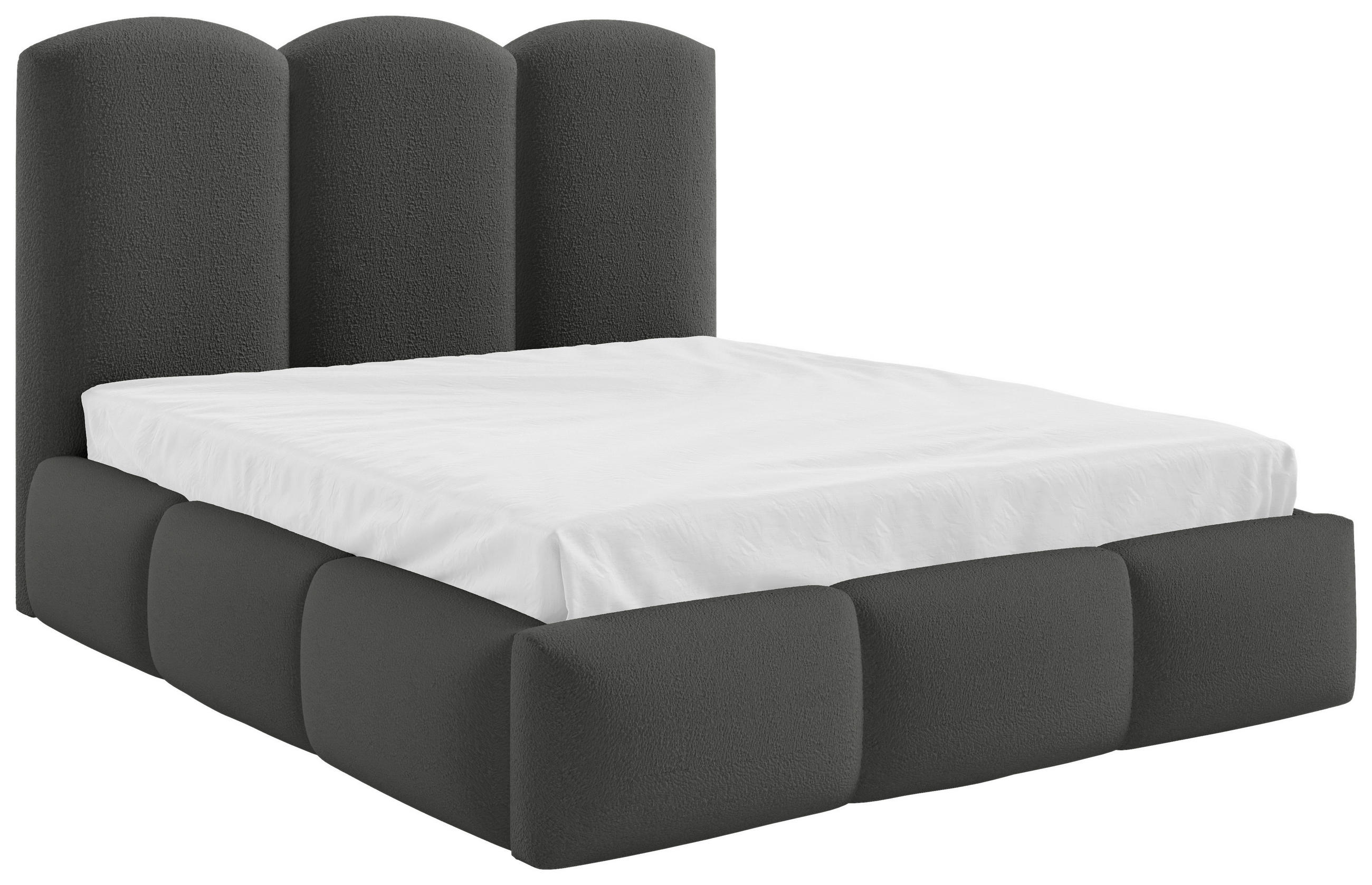 Polsterbett Bero Boucle Grau, Lf: 140x200 Cm