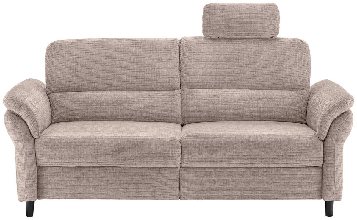 3-SITZER-SOFA  in Mikrofaser Beige  - Beige/Schwarz, MODERN, Holz/Textil (192/90/89cm) - Livetastic