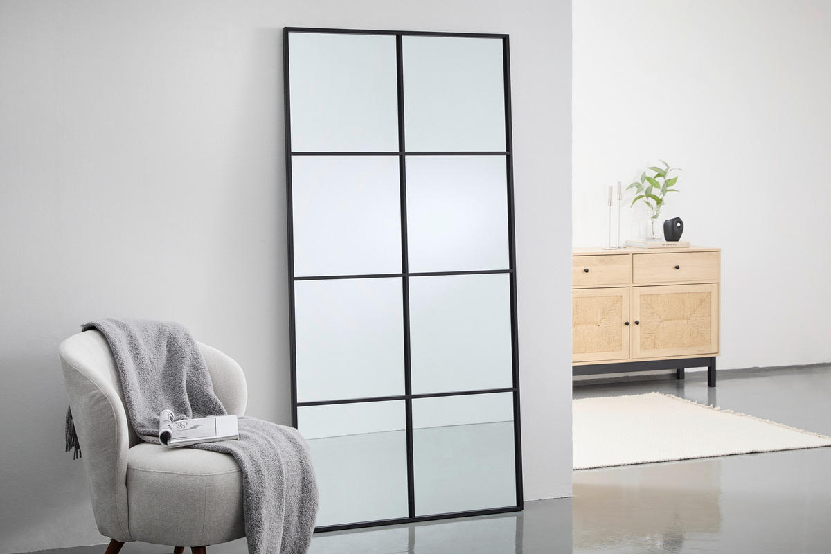 WANDSPIEGEL 90/180/2,6 cm  - Schwarz, Lifestyle, Glas/Holzwerkstoff (90/180/2,6cm) - Landscape