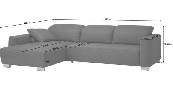 WOHNLANDSCHAFT in Textil Gelb - Chromfarben/Gelb, Design, Holz/Textil (195/296cm) - Hom`in