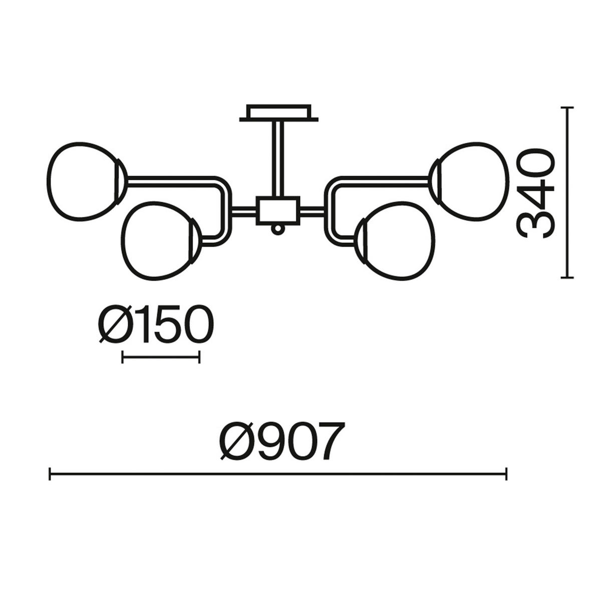 KRONLEUCHTER  90,7/34/90,7 cm   - Messingfarben, Trend, Glas/Metall (90,7/34/90,7cm) - MAYTONI