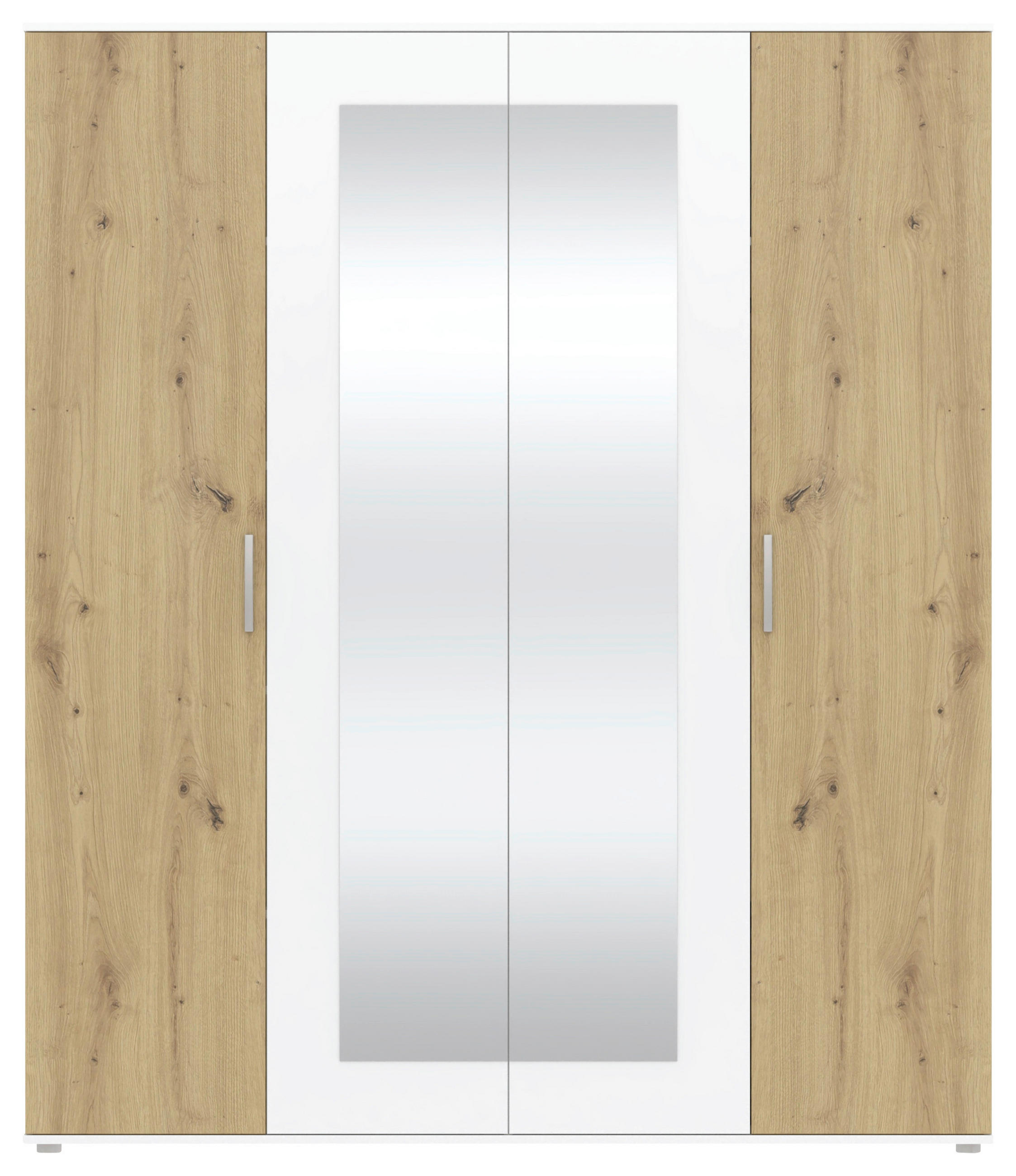 Drehtürenschrank Mit Spiegel 180cm Jan Eiche Artisan/weiß