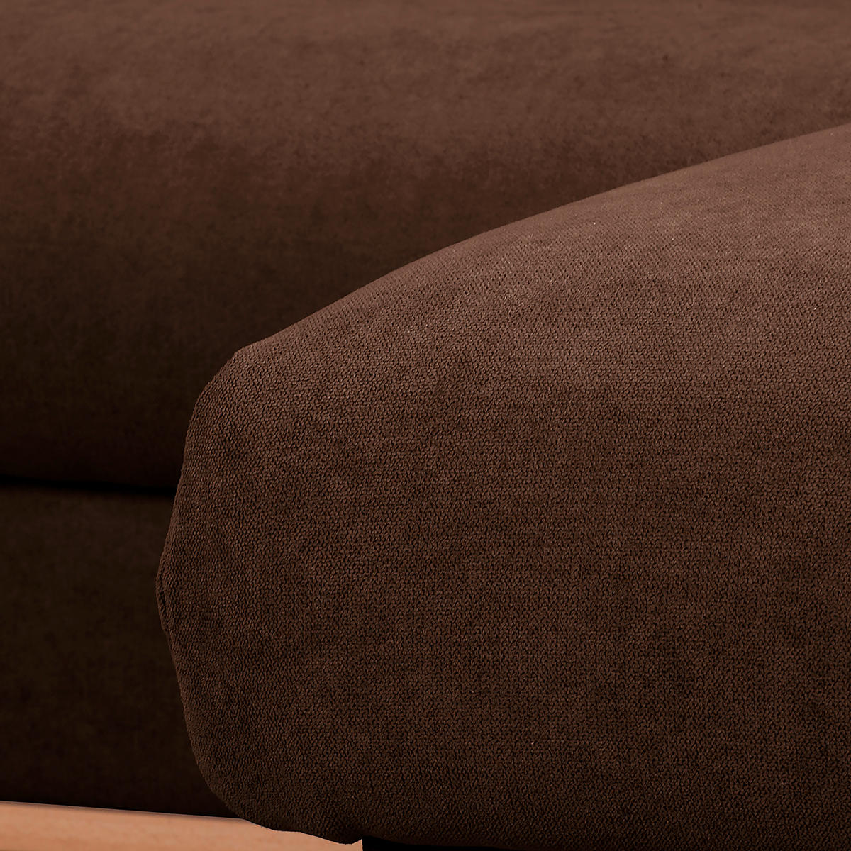 ECKSOFA in Mikrofaser Braun  230/150 cm  - Wengefarben/Braun, Design, Holz/Textil (230/150cm) - Livetastic