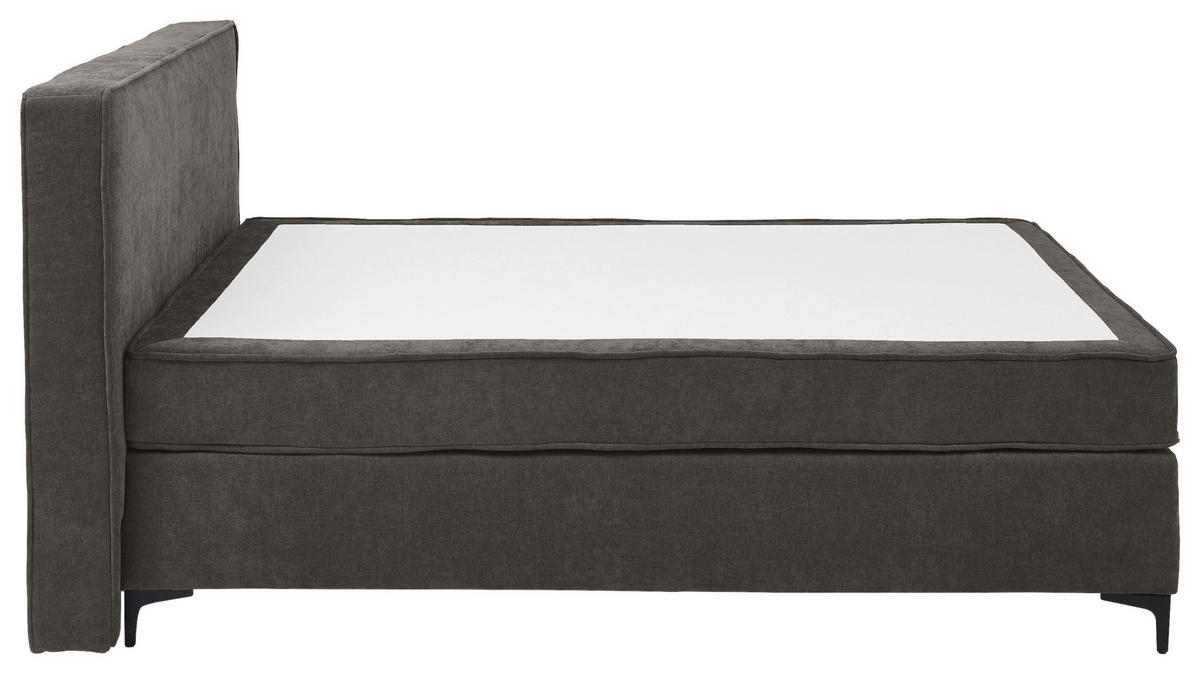 BOXSPRINGBETT 120/200 cm,  in Grau, Matratze, Topper, H3 = fest  - Schwarz/Grau, Design, Textil/Metall (120/200cm) - Tom Tailor
