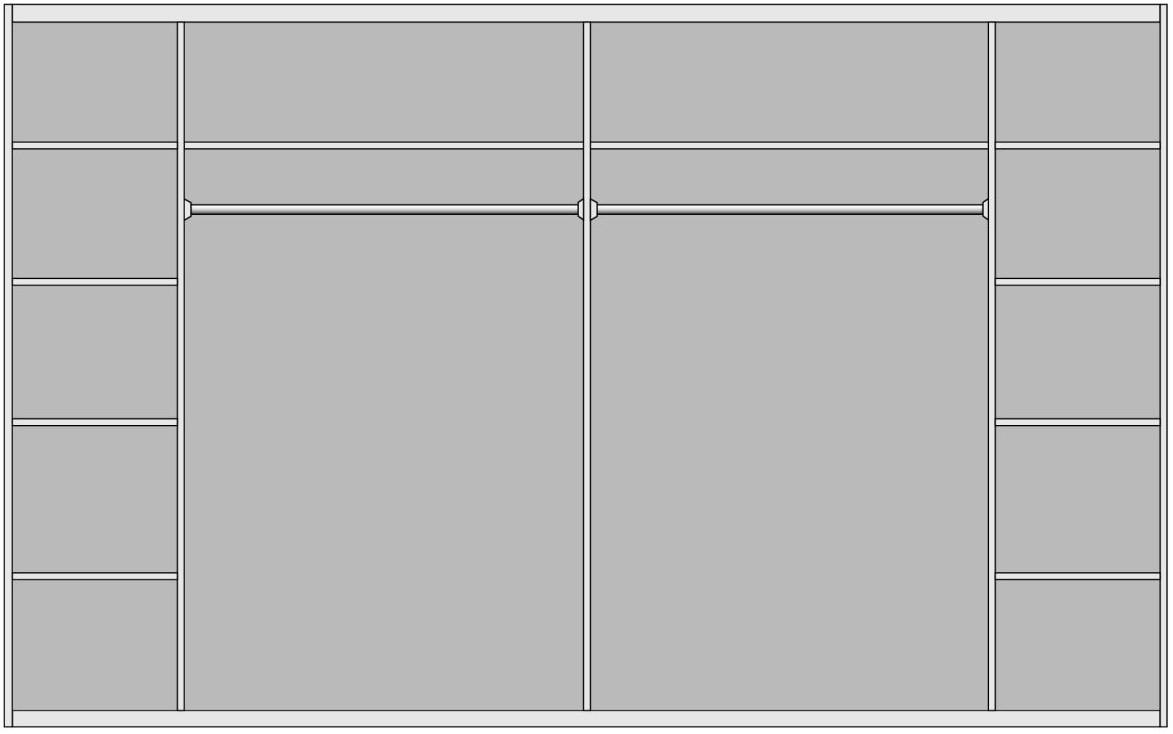 SKŘÍŇ S POSUVNÝMI DVEŘMI, šedá, bílá, 270/225/61 cm - šedá/bílá, Moderní, kov/plast (270/225/61cm) - MID.YOU