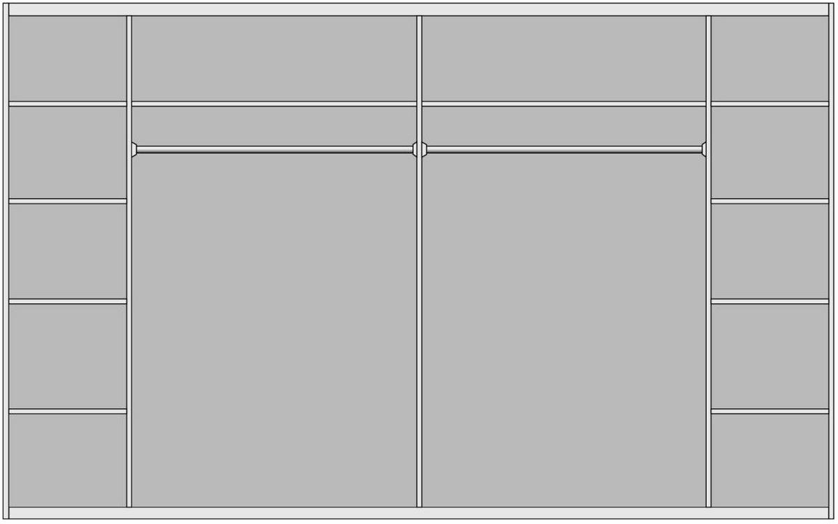 SKŘÍŇ S POSUVNÝMI DVEŘMI, šedá, bílá, 270/225/61 cm - šedá/bílá, Moderní, kov/plast (270/225/61cm) - MID.YOU