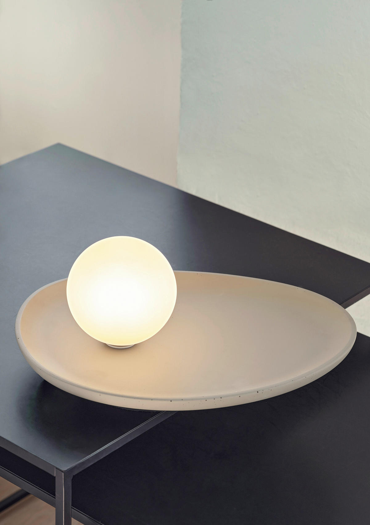 TISCHLEUCHTE 32.5/24/13.5 cm   - Grau, Basics, Glas/Stein (32.5/24/13.5cm) - Osram