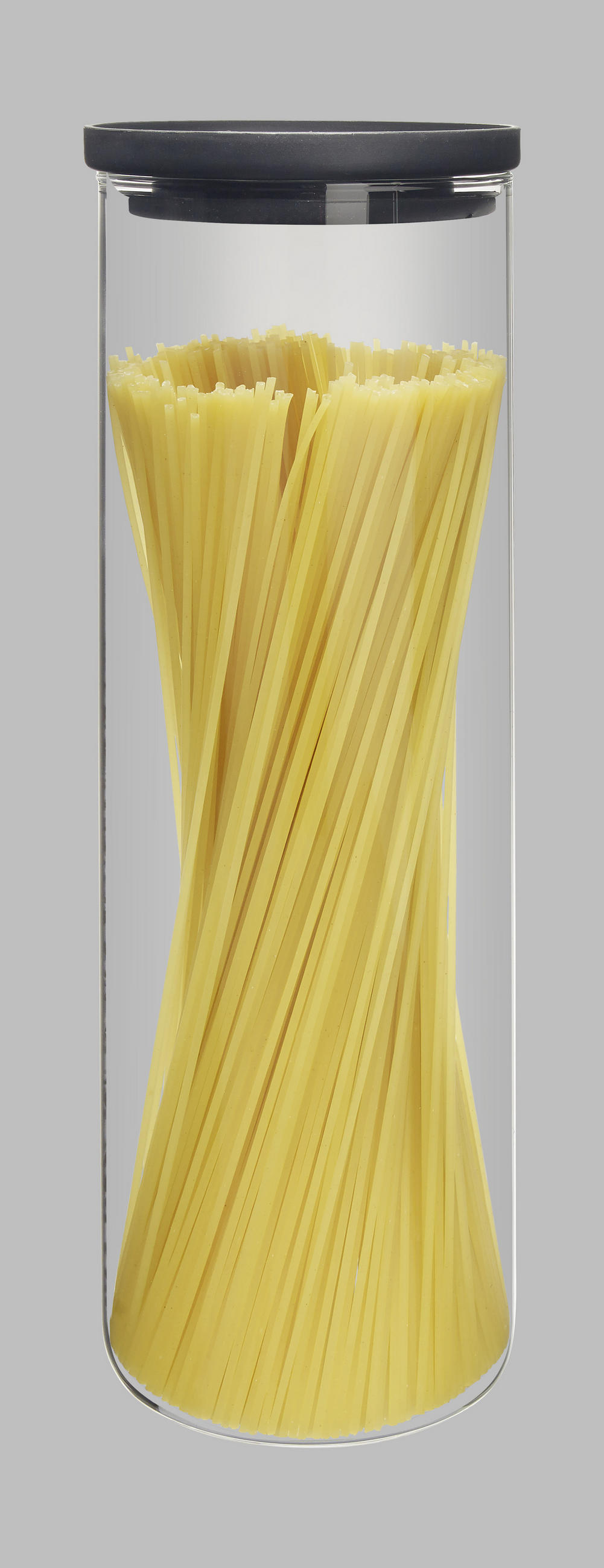 DÓZA NA POTRAVINY - černá/čiré, Basics, plast/sklo (9,5/31cm) - Homeware Profession.