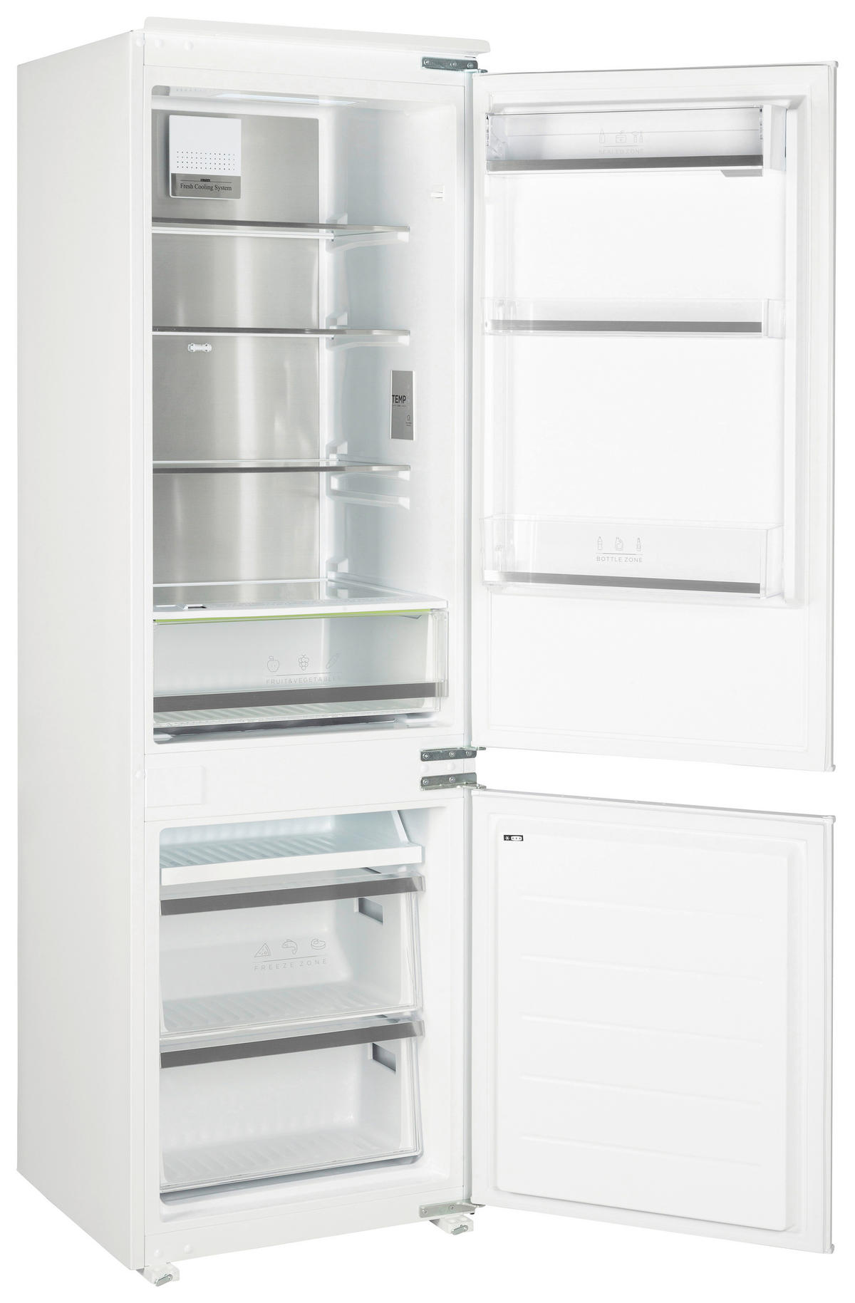 KÜHL-GEFRIER-KOMBINATION EKMBMFNFMCD  - Weiß, Basics, Glas/Metall (54/178,5/54cm) - Mican