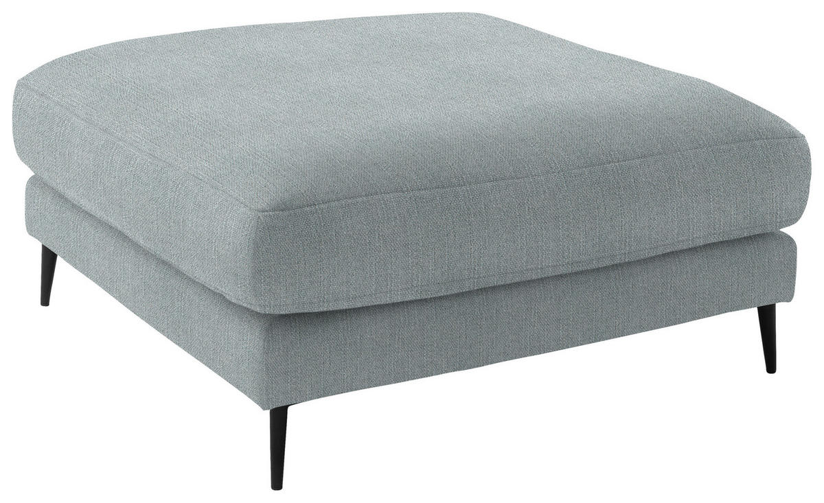 ECKSOFA in Flachgewebe Hellblau  - Schwarz/Hellblau, Design, Textil/Metall (253/177cm) - Dieter Knoll