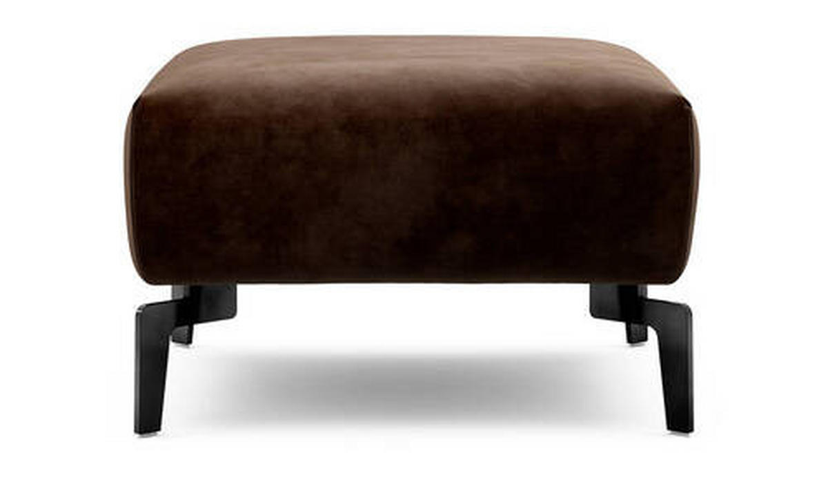 HOCKER in Textil Braun  - Schwarz/Braun, Design, Textil/Metall (70/70/46cm) - SENSOO