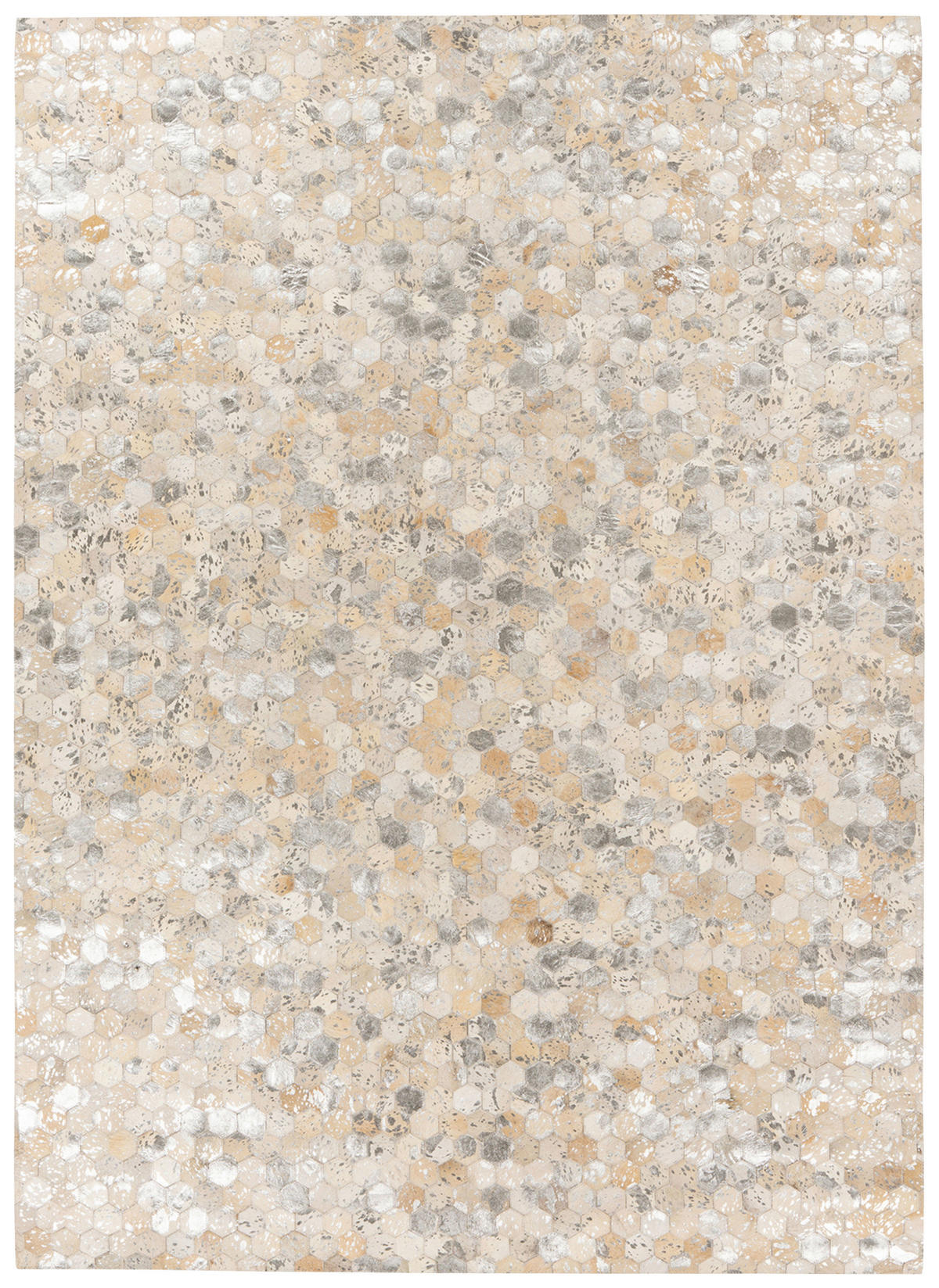 LEDERTEPPICH 120/170 cm Silberfarben  - Silberfarben, KONVENTIONELL, Leder/Textil (120/170cm)