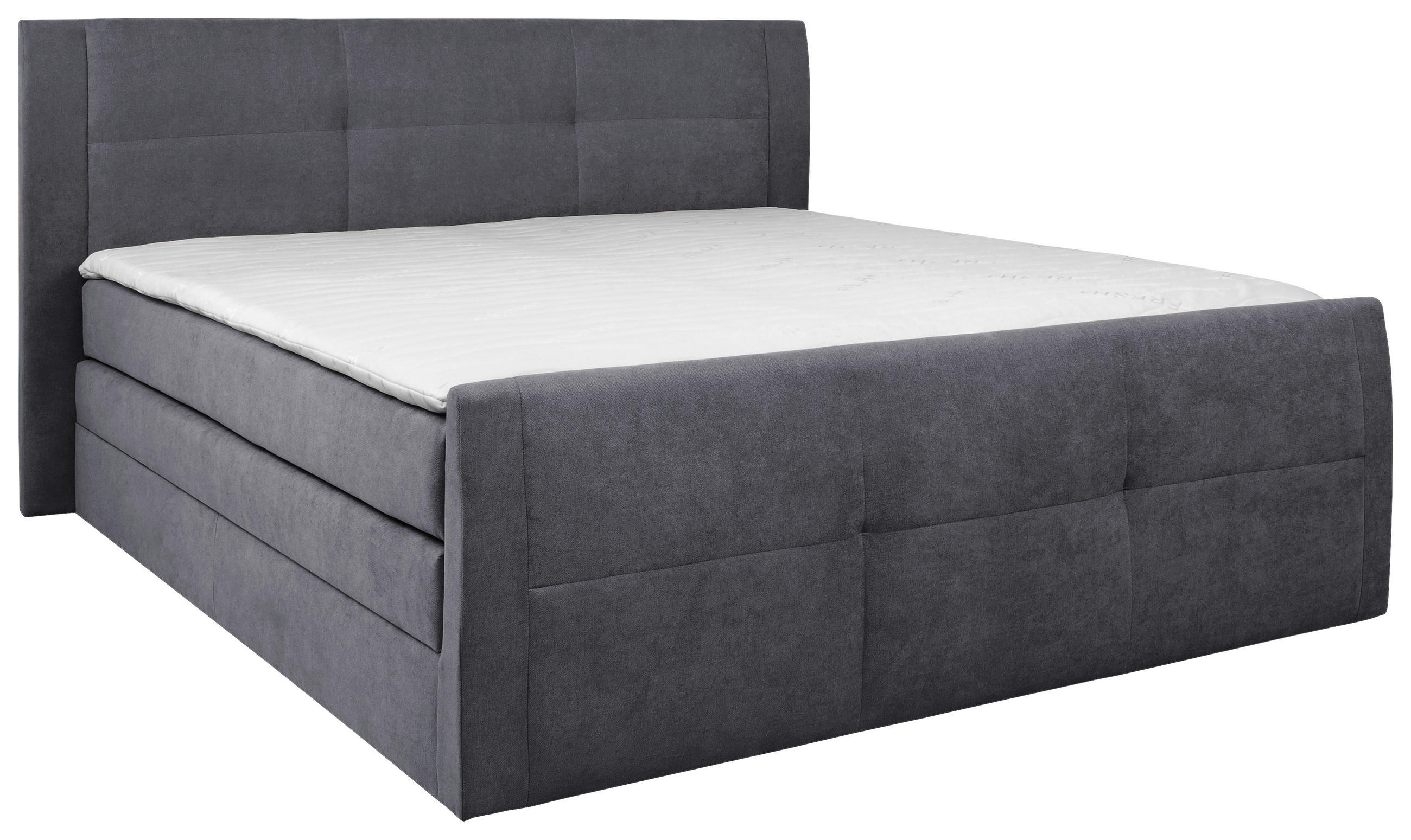 BOXSPRINGBETT 180/200 cm  in Grau  - Schwarz/Grau, KONVENTIONELL, Kunststoff/Textil (180/200cm) - Boxxx