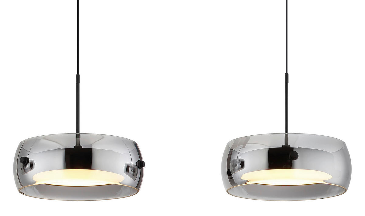 LED-HÄNGELEUCHTE 85/20/120 cm  - Schwarz/Weiß, Design, Glas/Kunststoff (85/20/120cm) - Globo