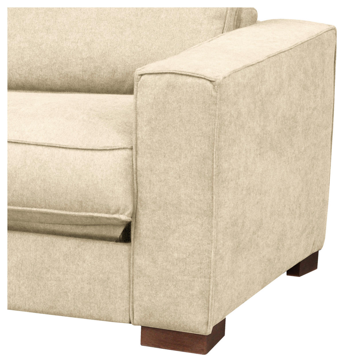 SCHLAFSOFA Webstoff Creme  - Dunkelbraun/Creme, Design, Holz/Textil (203/85/99cm) - MID.YOU