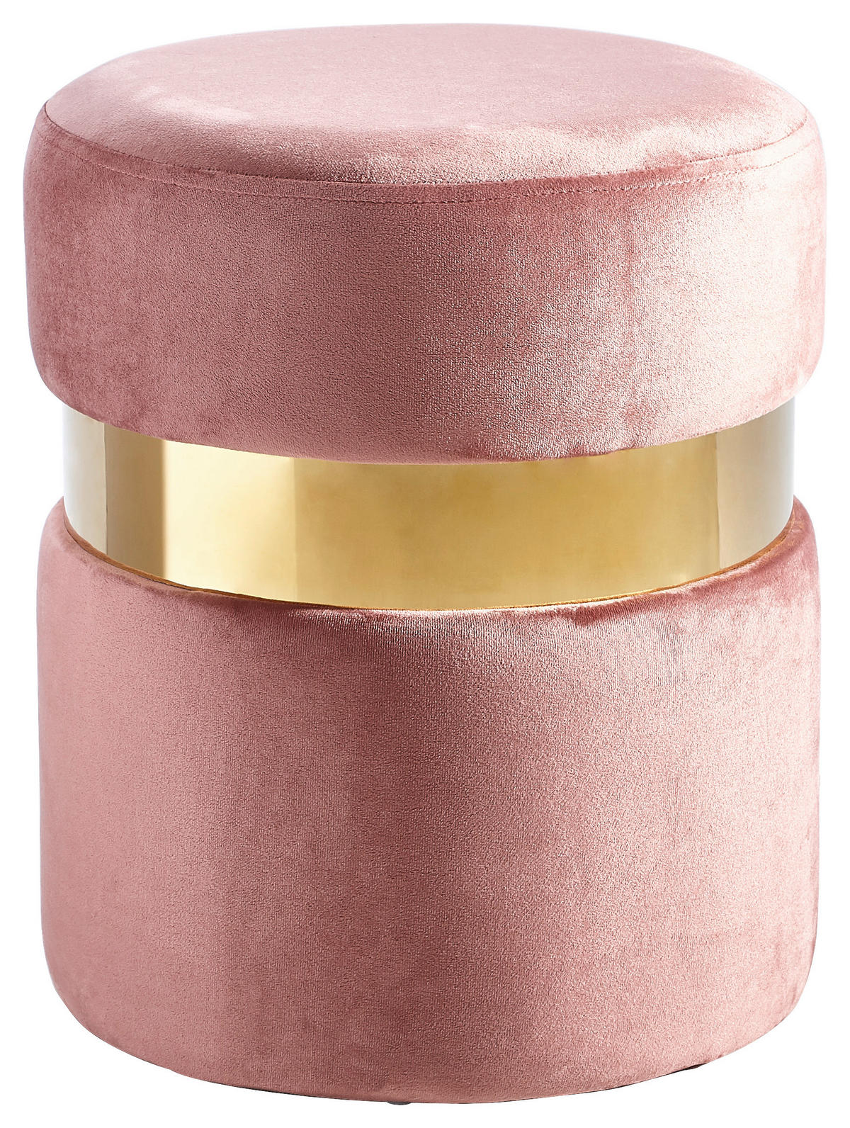 TABURETKA, kov, textil, 37/44/37 cm - zlatá/ružová, Modern, kov/textil (37/44/37cm) - Xora