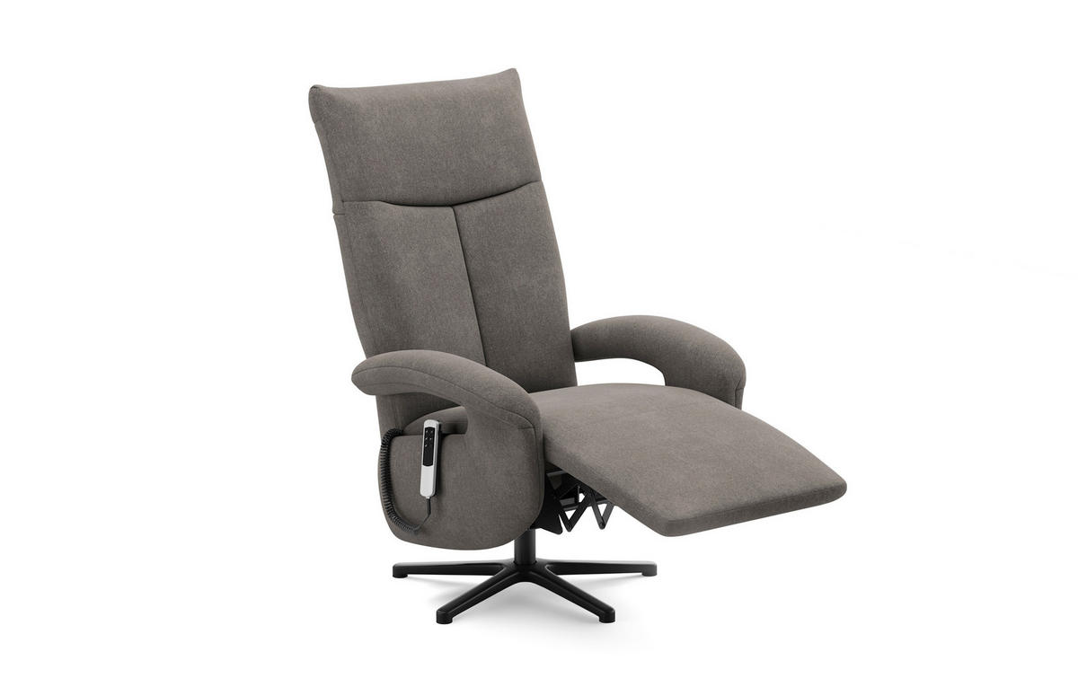 RELAXSESSEL Flachgewebe Kopfteilverstellung, Rücken echt    - Schwarz/Graphitfarben, MODERN, Textil/Metall (74/112/82cm) - Sit & More