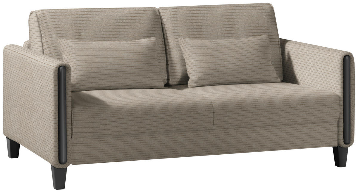 SCHLAFSOFA in Cord Schwarz, Taupe  - Taupe/Schwarz, Design, Holz/Textil (174/88/104cm) - Niels Andersson