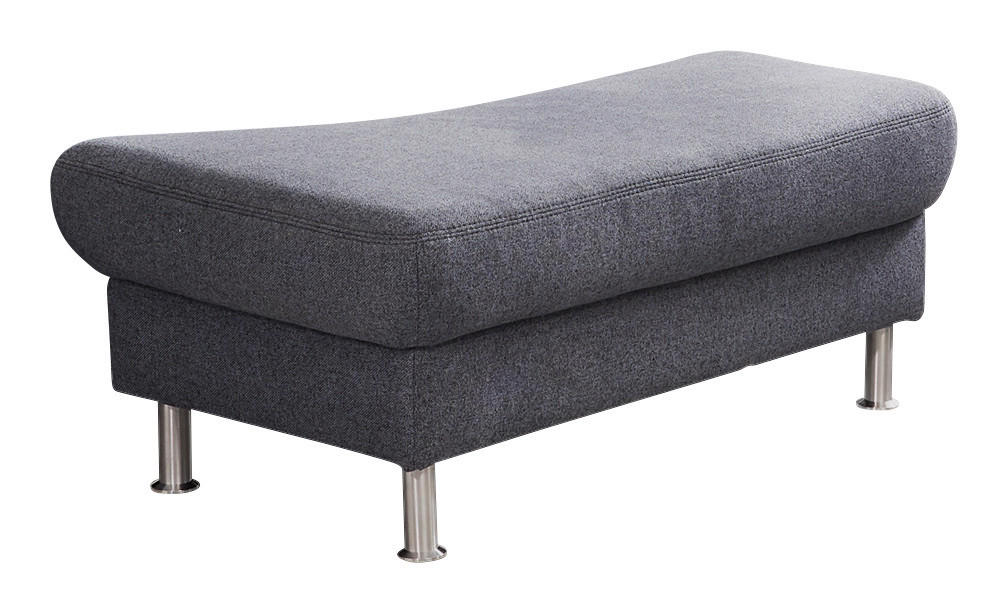 HOCKER in Textil Grau  - Chromfarben/Silberfarben, Konventionell, Textil/Metall (104/44/65cm) - Landscape