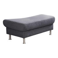 HOCKER in Textil Grau  - Chromfarben/Silberfarben, Konventionell, Textil/Metall (104/44/65cm) - Landscape