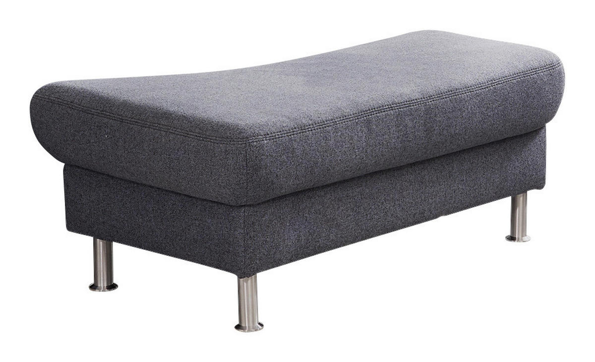 HOCKER in Textil Grau  - Chromfarben/Silberfarben, Konventionell, Textil/Metall (104/44/65cm) - Landscape