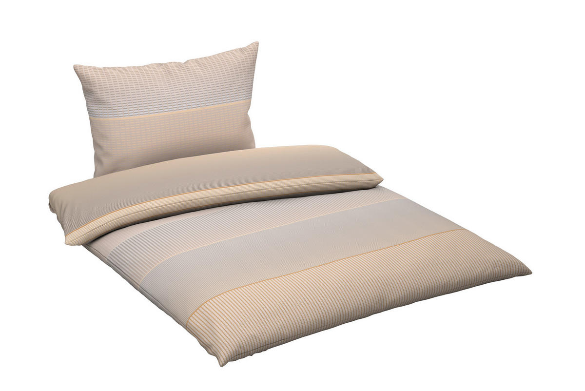 BETTWÄSCHE Abstrava Satin 140/200 cm  - Naturfarben, KONVENTIONELL, Textil (140/200cm) - Novel