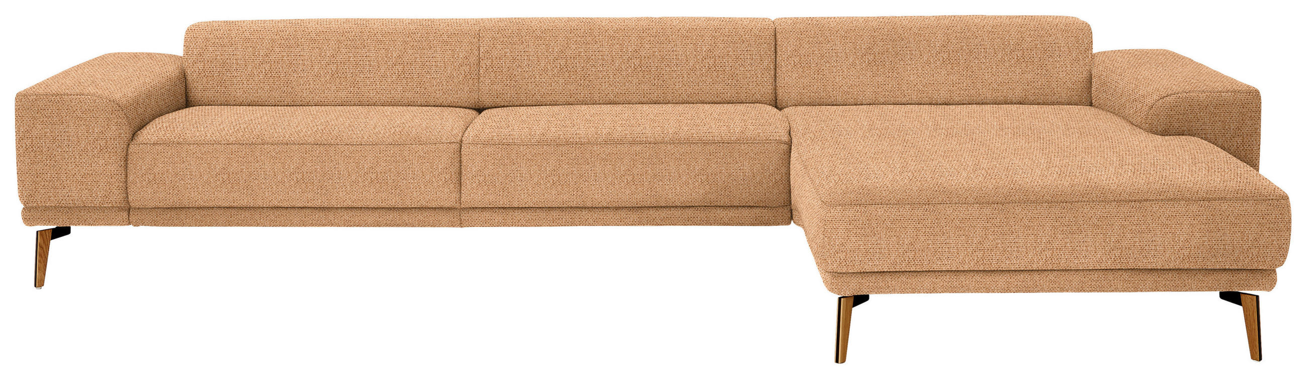 ECKSOFA in Flachgewebe Currygelb  - Wildeiche/Currygelb, Design, Holz/Textil (334/193cm) - Niels Andersson