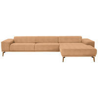 ECKSOFA in Flachgewebe Currygelb  - Wildeiche/Currygelb, Design, Holz/Textil (334/193cm) - Niels Andersson