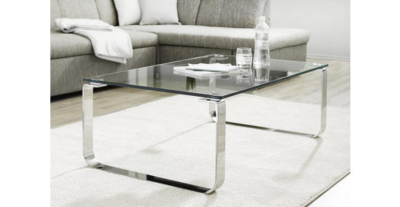 COUCHTISCH Klarglas 110/70/40 cm rechteckig Klar, Chromfarben - Klar/Chromfarben, Design, Glas/Metall (110/70/40cm) - Novel