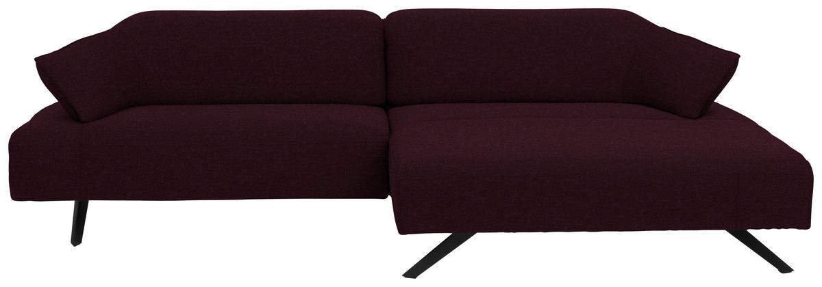 ECKSOFA in Struktur Lila  - Anthrazit/Lila, Design, Textil/Metall (276/165cm) - Himolla