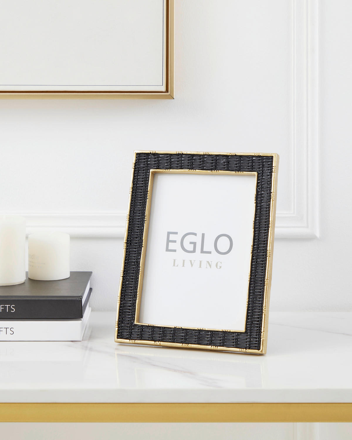 BILDERRAHMEN 16,8/2/21,5 cm  - Goldfarben/Schwarz, Trend, Glas/Kunststoff (16,8/2/21,5cm) - Eglo